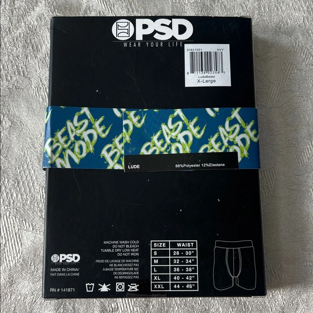 PSD Beast Mode Black, Blue, and Green Boxer Briefs